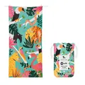 Dock & Bay Strandhandtuch - Schnell trocknende Mikrofaser, ohne Sand - Kompakt, Leicht - 100% recycelt - Inklusive Beutel - Doing Our Bit - Wild Things, Large (160x90cm, 63x35)
