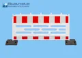 8 x Schrankenzaun Baustellenzaun  Absperrzaun Set inklusive 9 x  K1 - Fußplatten
