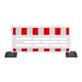 Schrankenzaun Absperrzaun 5-er Set inkl. 6 x K1 Fußplatte Kunststoffzaun Mobil