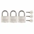 ABUS 64TI/30 TITALIUM Vorhangschloss 3er Set silber Aluminium