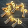 PRECORNFlaschenlicht Set 6 Stück, 10 LED Flaschenlichter mit Korken, 3 Leuchtfunktionen – Warmweiß 1 m Silberdraht – Deko für Flaschen, Fest... - Silber