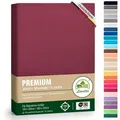 leevitex® Spannbettlaken Spannbettlaken Premium Elasthan, Gummizug: rundum, blickdicht, Anti-Pilling, 97% Baumwolle, 3% Elasthan, 40 cm Steg rot 140 - 160 cm x 200 - 220 cm