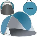Strandmuschel Pop Up UV Schutz Wurfzelt leicht Sonnenzelt 10178, Größe:145x100x70 cm - Blau