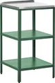 BELIANI Outdoor-Kücheninsel Grün Stahl 50 x 50 x 90 cm mit Edelstahlplatte Modern für Garten Draußen Außenbereich Ausstattung Outdoor-Küchenmöbel