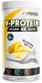 Vegan Protein Pulver BANANE 750g – V-PROTEIN 4K Blend - Unglaublich lecker & cremig - Aus Sonnenblumen, Soja, Hanfsamen & Kürbiskernen - veganes Eiweißpulver mit 82% Protein - laborgeprüft, 100% vegan