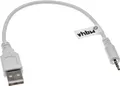 vhbw USB-Ladekabel kompatibel mit JBL Synchros S500, S400, S700, S400BT Kopfhörer - Kabel USB 2.0 Typ A auf 2,5 mm Klinkenstecker, 20,5 cm Weiß