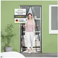 empasa Insektenschutz-Vorhang "DELUXE", Fliegengitter Lamellenvorhang mit Magnetverschluss schwarz 80 cm x 220 cm