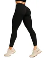 SMILODOX Leggings Damen Amaze Pro mit Scrunch, Butt Lift Sporthose High Waist V-Shape Trainingshose Seamless Blickdicht Yogahose Für Sport Fitness Alltag, Größe:M, Color:Schwarz