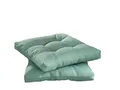 sleepling 2er Set Stuhlkissen 40x40 cm, Sitzkissen für Stuhl & Bank 40 x 40 cm, Höhe 6 cm, Möbelstoff, Indoor & Outdoor, Made in EU, waschbar bis 40 Grad, Türkis