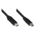 Good Connections Anschlusskabel USB 2.0, USB-C Stecker an Stecker Mini B 5-pin, schwarz, 3m (3 m, USB 2.0) (3310-CM030)
