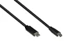 Good Connections USB 2.0 Anschlusskabel - Stecker USB C an Stecker Mini B (5-pin) - Folien- und Geflechtschirmung, KUPFERLEITER - 3 m - schwarz