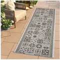 Tapiso Küchenläufer MELISSA, rechteckig, Höhe: 6 mm, Indoor & Outdoor, UV-beständig, wetterfest, modern grau 80 cm x 260 cm x 6 mm