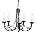 Elstead LIGHTING Kronleuchter, Leuchtmittel nicht inklusive, Kronleuchter Hängelampe Deckenleuchte Stahl Schwarz D 47 cm