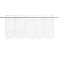 Gardinen Kranzusch Scheibengardine Jacquard grafisch 30x91 cm H/B Weiß Bistrogardine Vorhang Küche 1er Pack