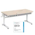 HOKO Kinderschreibtisch, Höhenverstellbar Kinderschreibtische 120x60 cm, Schreibtisch Kinder ab 6 Jahren, neigbare Tischplatte mit Schubladen, 100kg Belastbarkeit, Verstellbar von 54-76cm (Holz,CELIN)