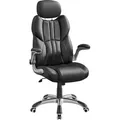 SONGMICS Chefsessel, ergonomisch, klappbare Armlehnen, schwarz - Schwarz
