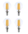 Provance 4 x LED Glühlampe Glühbirne Kugel Filament E14 3W 3 Watt 330 Lumen 2700 Kelvin