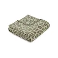 s.Oliver Leo Decke 150x200 cm - Baumwollmix, Made in Germany, warm & waschbar, Kuscheldecke Leoparden Muster grün