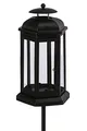 Dehner Grablaterne mit Stab, 46 x 13.8 x 12 cm, Eisen/Glas, schwarz