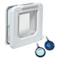 Cat Mate Elite I.D. Disc Katzenklappe mit Timersteuerung (305) – Kompatibel mit Pet Mate I.D. Discs, für kleine bis durchschnittliche Katzen, für Glas, UPVC, Wände und Holz, Weiß