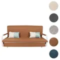 Schlafsofa HWC-M83, Schlafcouch Couch Sofa, Schlaffunktion Bettkasten Liegefläche, 190x185cm ~ Stoff/Textil braun
