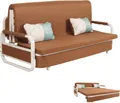Schlafsofa HWC-M83, Schlafcouch Couch Sofa, Schlaffunktion Bettkasten Liegefläche, 190x185cm Stoff/Textil braun