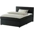 Boxspringbett mit Matratze und Topper  H3 Duke , schwarz , Maße (cm): B: 147 H: 104