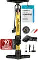 CYCLEHERO Standpumpe Fahrradpumpe alle Ventile Test SEHR GUT + 10 Jahre GARANTIE Leistungss, Klappmechanismus, Doppelpumpenkopf, Integriertes Manometer