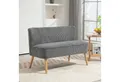 HOMCOM 2-Sitzer 2-Sitzer Stoffsofa Polstersofa Doppelsofa, Doppelsofa 1 Teile, für Wohnzimmer, Schlafzimmer, 135 x 67 x 78 cm, Grau