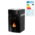 Woody Wassergeführter Pelletofen 24 kW Keramik Schwarz Pellet Kaminofen Heizung