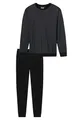 Uncover by Schiesser Langer Herren Pyjama (DE/NL/SE/PL, Numerisch, 56, Regular, Regular, schwarz)