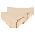 Schiesser Hipster 2er Pack 95/5 Organic (Spar-Set, 2-St) Hipster - Baumwolle - Besonders flache Nähte und supersofter Bund braun 44