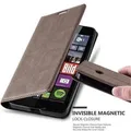 Cadorabo Hülle für Nokia Lumia 640 Schutz Hülle in Braun Handyhülle Etui Case Cover Magnetverschluss