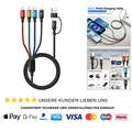 USB Multi Ladekabel 3m 4 in 2 Lightning USB C Micro USB Universal