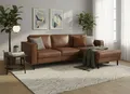 Home affaire Ecksofa Watkins, wahlweise mit Schlaffunktion/Bettkasten, moderne offene Naht, Recamiere beidseitig montierbar, L-Form, Breite 232 cm