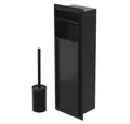 LuxeBath Toilettenpapierhalter Unterputz-Schrankmodul Edelstahl für Klobürstengarnitur befliesbar, Schwarz 60x20x14cm Badezimmerschrank mit Toilettenbürste WC Wandnische