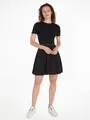 Blusenkleid "LOGO ELASTIC SHORT SLEEVE DRESS", mit Logoschriftzug, Gr. XXXL (46) - N-Gr, Ck Black N-Gr
