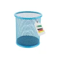 Stifteköcher rund Ø91mm Blau Metall Mesh Becher LEVIATAN Büro Zubehör