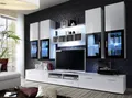 Wohnwand Anbauwand Wohnzimmer Schrankwand LYRA mit Hochglanz und Led Beleuchtung
