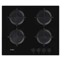Whirlpool AKT 616/NB, Schwarz, Integriert, 60 cm, Gaskochfeld, Gusseisen, 4 Zone(n) - Schwarz