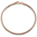 Materia Beads Armband Silber 925 Schlangenkette Rosegold 3mm SA-144-18,5cm