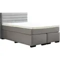 Boxspringbett - silber - H2/H3 - inklusive Topper - 140x200 cm