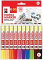 10 Marabu KiDS Textilmarker, 10 x 3 ml, 10er Blister