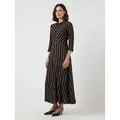 Y.A.S Hemdblusenkleid YASSAVANNA LONG SHIRT DRESS Sommerkleid, mit 3/4 Ärmel braun L (40)
