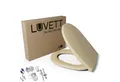 LUVETT WC-Sitz C100 mit Absenkautomatik, Duroplast Antibakteriell, Universelle O-Form (Komplett-Set, Inklusive 3 Befestigungsarten), mit Original SoftClose® Absenkautomatik, Duroplast