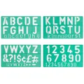 Linex 8550 Schriftschablonen 4-teilig, Standard, Schrifthöhe 50 mm, Groß-/Kleinb