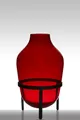 INNA-Glas Bodenvase Glas Camilo auf Standfuß, Trichter - rund, rot, 50cm, Ø 29cm