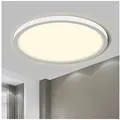 LQWELL LED Deckenleuchte Ultradünne runde LED-Deckenleuchte, flach, 18W, natürliches Licht, LED fest integriert, Warmweiß (3000K)/ Neutralweiß (4000K)/ Kaltweiß (6500K), augenschonende Deckenbeleuchtung, für Wohnzimmer Badezimmer Schlafzimmer Küche Balkon Keller Büro weiß RUND
