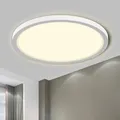 LQWELL® Deckenleuchte LED Deckenlampe, 1,6CM Ultradünn Rund Flach IP44 Wasserfest Badlampe 18W 4000K 1700LM Modern für Wohnzimmer Badezimmer Schlafzimmer Küche Balkon Keller Büro, 220 * 16mm