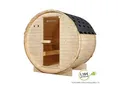 Artsauna Fasssauna Spitzbergen 120 - 2 Personen, 3,6 kW Ofen, Zubehör - Fichtenholz Sauna